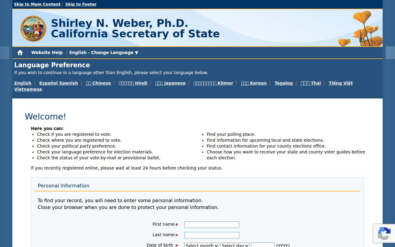 Yuba City residents directory voter status lookup