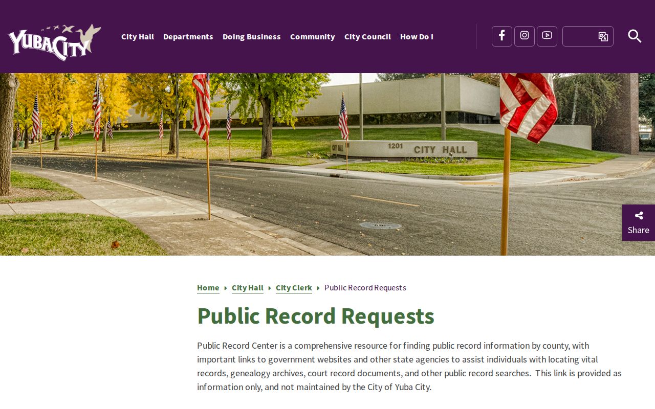 Yuba City neighbors public records request procedure